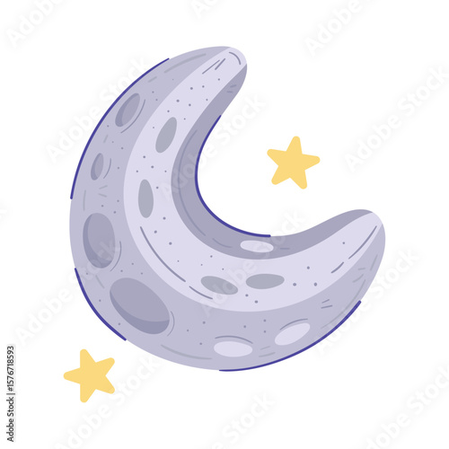 Flat Moon Vector Icons for Celestial and Space Designs