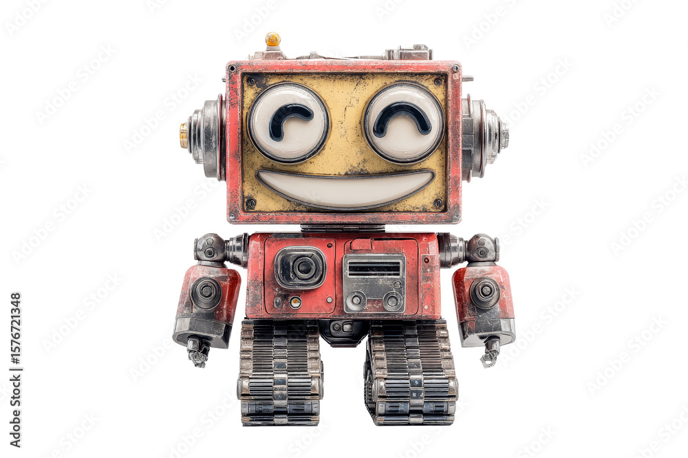 Fototapeta premium Playful robot toy studio photo fun close-up