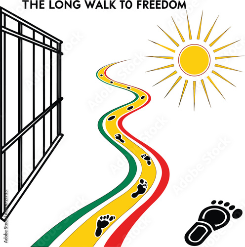 long walk to freedom path hope sun footprint jail