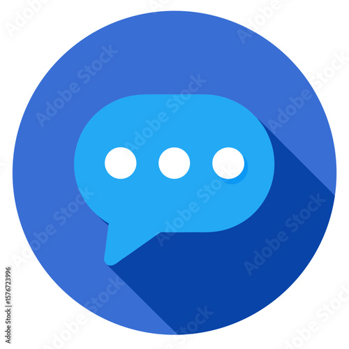 Blue Chat Bubble Icon Vector Graphic