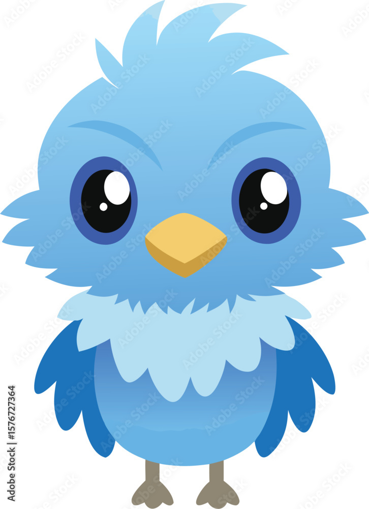 Fototapeta premium Baby Blue Bird Cartoon Vector