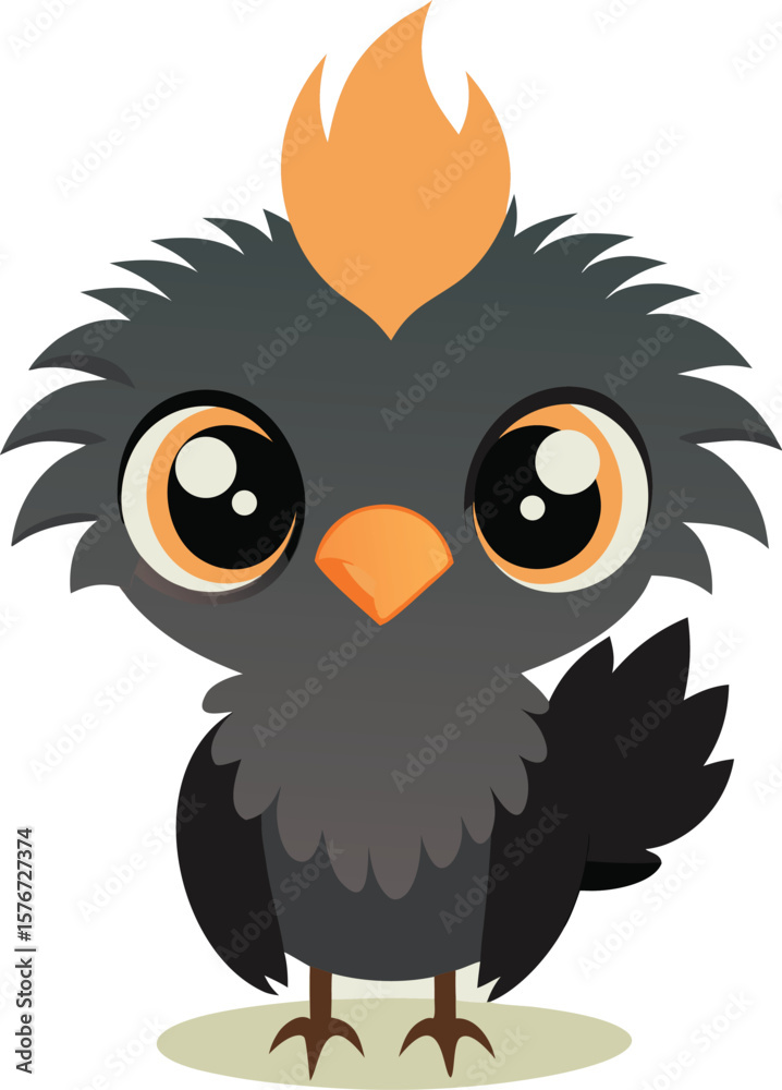Obraz premium Black Orange Bird with Cute Eyes Vector