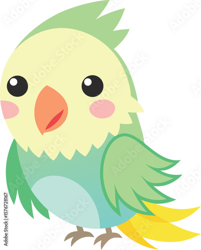 Pastel Green Baby Parakeet Vector