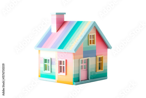 Colorful toy house in bright setting