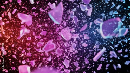 Colorful Glass Shards Explosion: Dynamic Abstract Motion Background