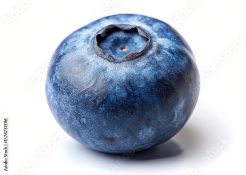 Fresh organic blueberry isolated on white background with subtle texture and slight ripening effect