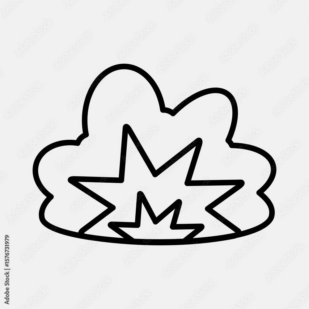 Icon explosion. Military and war elements. Icon in line style. Icon explosion. Military and war elements. Icon in line style.