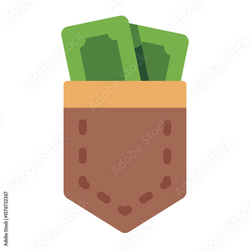 bribe pocket flat icon showing hidden cash corruption flat icon