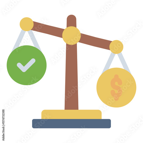 unfair balance flat icon showing corruption justice abuse flat icon