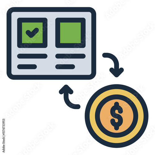 vote exchange filled line icon for money and election abuse
