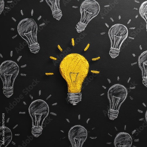 Bright idea amidst many sketches
