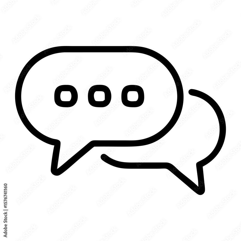 Two speech bubbles representing communication and dialogue, set against a minimalistic background Two speech bubbles representing communication and dialogue, set against a minimalistic background