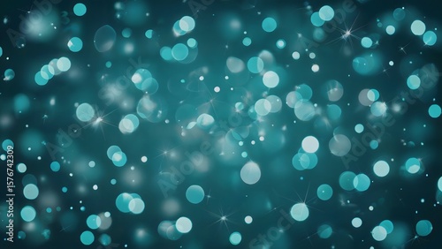 Teal bokeh sparkle background light abstract