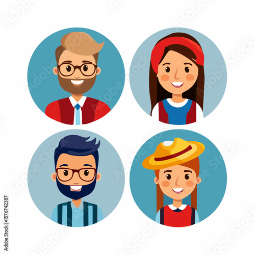 People avatar characters collection depicting different faces