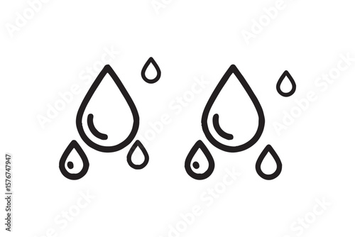Water drop line icon in art style vector