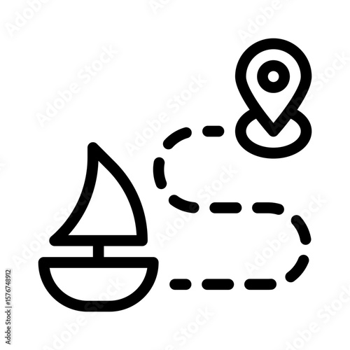 sailing route line icon