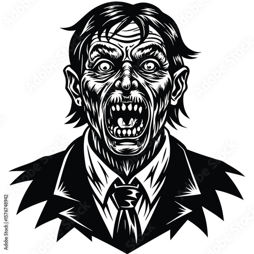 Zombie Screaming Portrait (1)