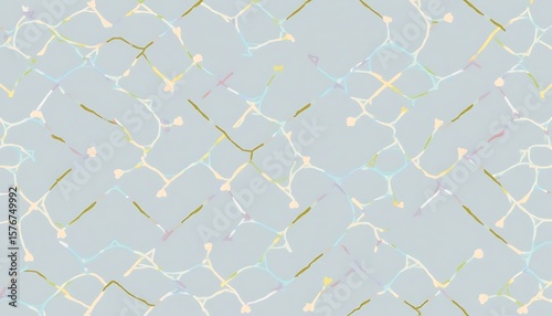 Abstract Network Pattern with Lines and Shapes on Light Blue Background
