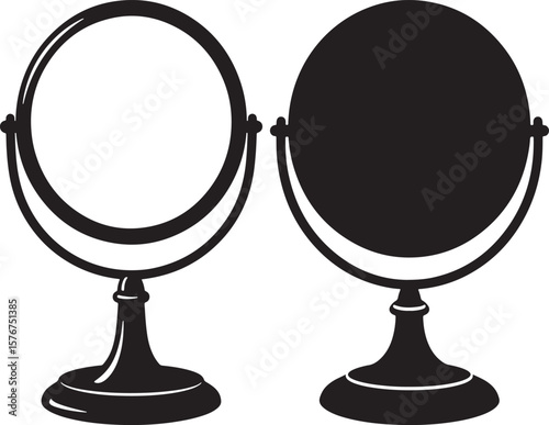 Elegant vintage vanity mirror silhouette for beauty and style