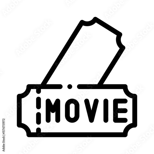 movie ticket line icon