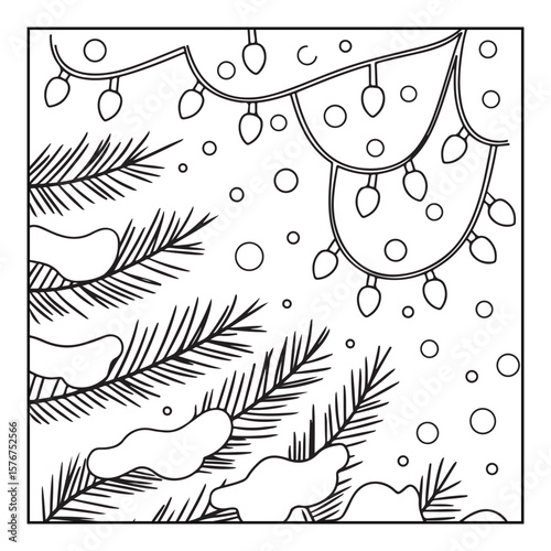 Christmas Coloring Book Pages, Kids, Adults, Teens, Black and white Drawing, Line Art, Vector Illustration, bold and easy, Coloring book, Coloring Pages, Printable Designs