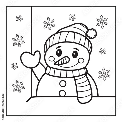 Christmas Coloring Book Pages, Kids, Adults, Teens, Black and white Drawing, Line Art, Vector Illustration, bold and easy, Coloring book, Coloring Pages, Printable Designs