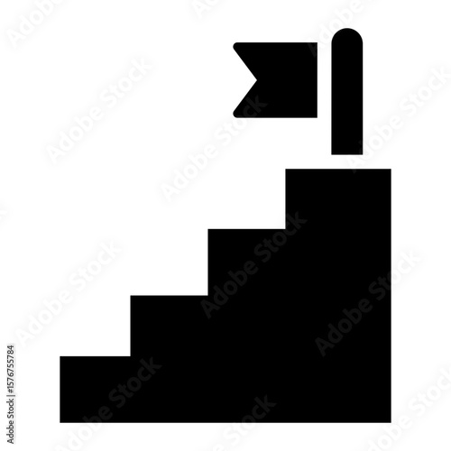 milestone step glyph icon for project achievement tracker
