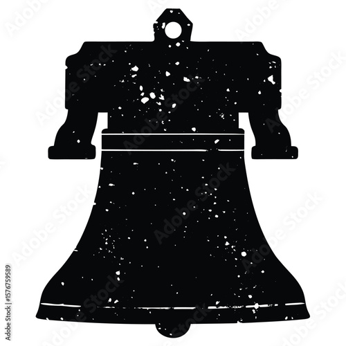 Liberty Bell silhouette distressed black and white