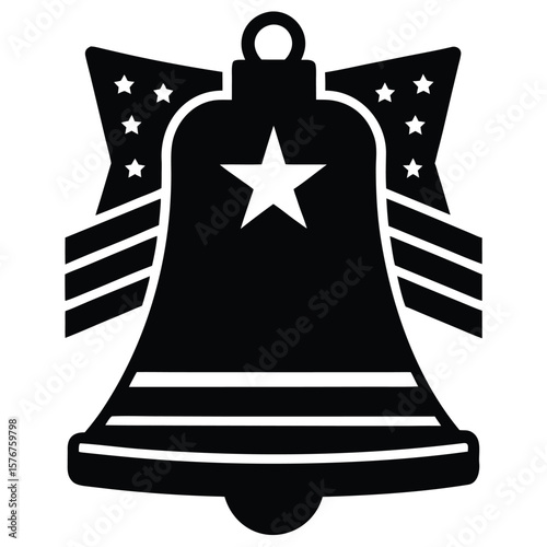 Patriotic bell with stars and stripes liberty bell