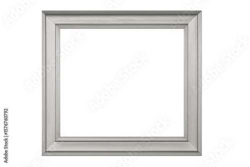 Classic white wooden picture frame on a transparent background  creating an empty space ready for your image or design