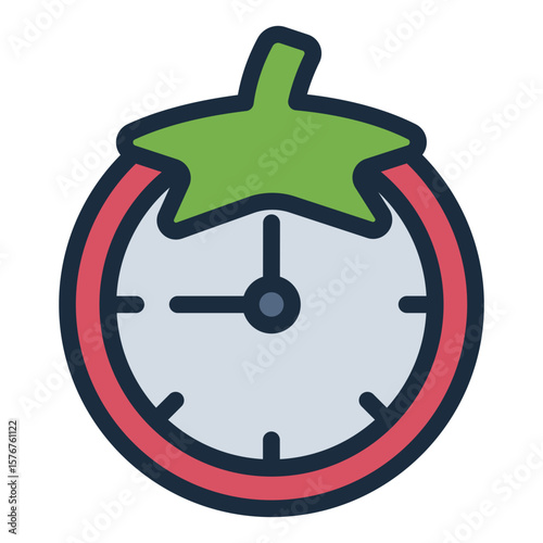 pomodoro time filled line icon for focused task timer work mode