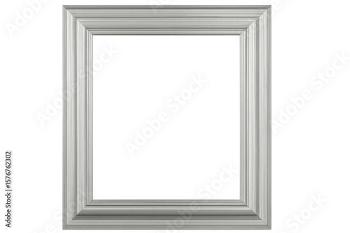 Classic white square frame with transparent background  perfect for showcasing artwork or photographs