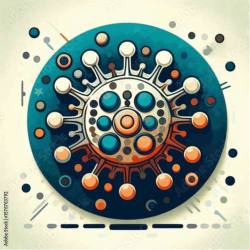 Virus cell icon in abstract style