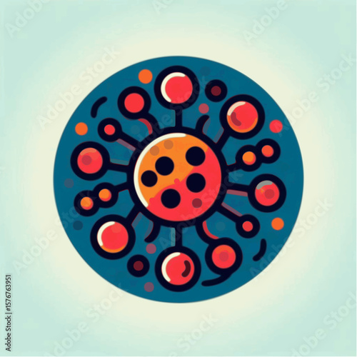 Virus cell icon in abstract style