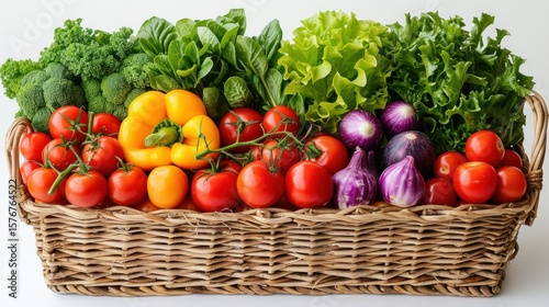 Vibrant Basket of Fresh Produce  A Garden s Bounty