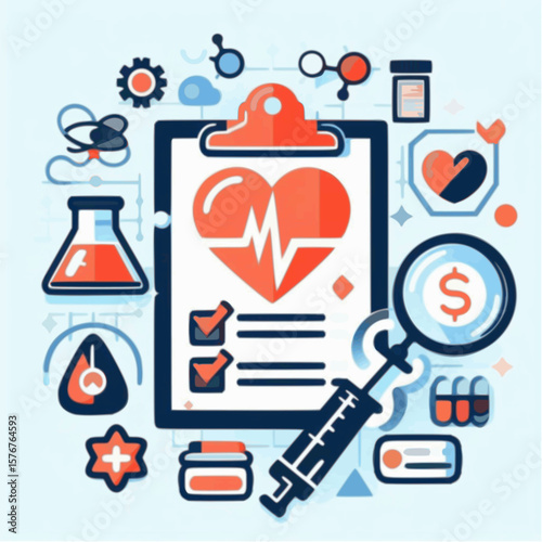 Health report or checklist icon with a check mark