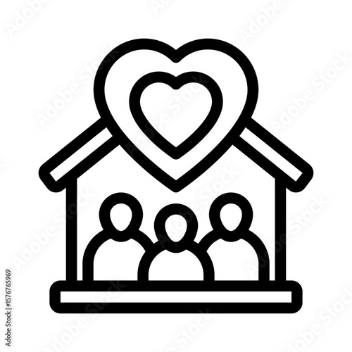 family home line icon