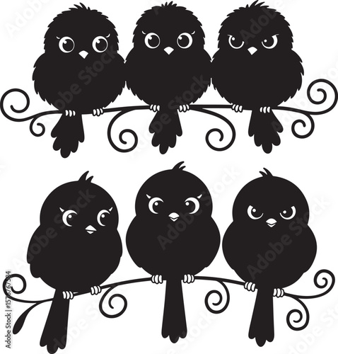 Three fluffy abstract shapes in a minimalist silhouette design