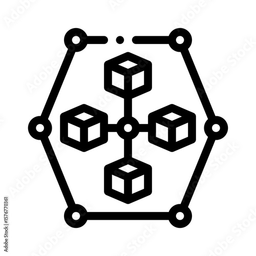 blockchain line icon