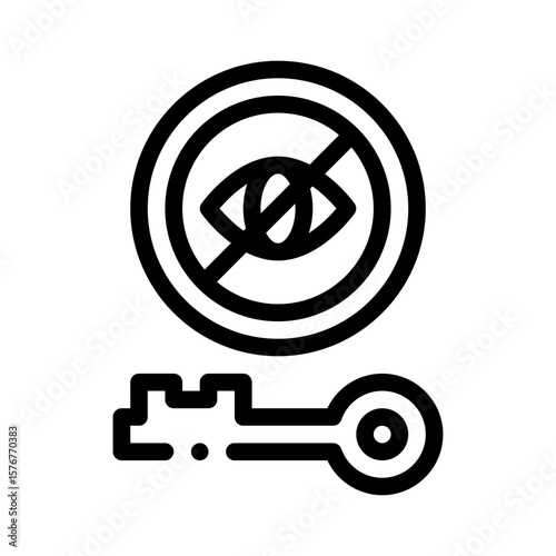 private key line icon