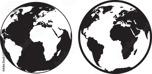 Global earth planet outline representation silhouette