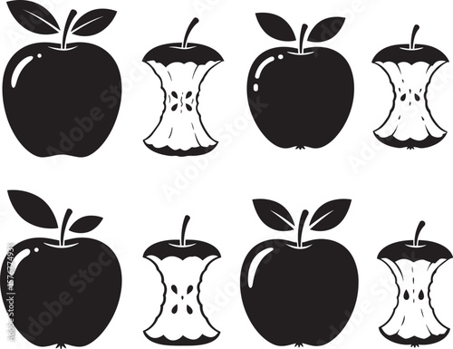 Two stylized apples rendered in a clean modern silhouette style