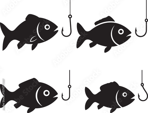 Stylized fish silhouette for aquatic or nature designs