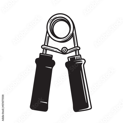 Vector illustration of a hand grip strengthener commonly used for fitness training and strength