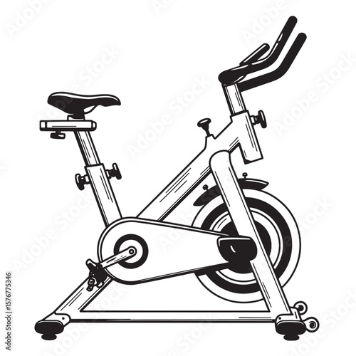 Vector illustration of a stationary exercise bike for fitness and home gym workouts