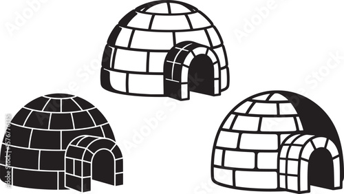 Simple igloo winter dwelling silhouette design