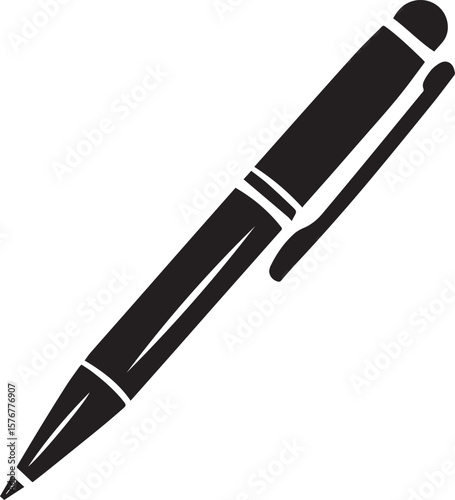 pen linear icon black vector illustration