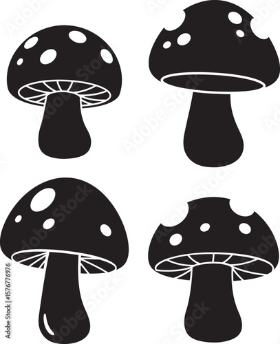 Distinctive mushroom silhouette design for nature and fantasy themes