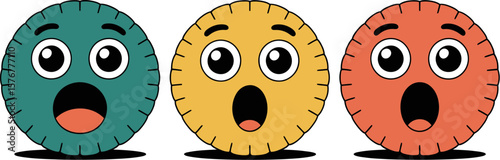 Shocked emoji faces vector illustration graphic design for social media marketing and web design usage vector
