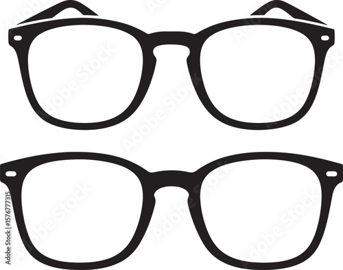 Modern eyeglasses silhouette design with multiple color options
